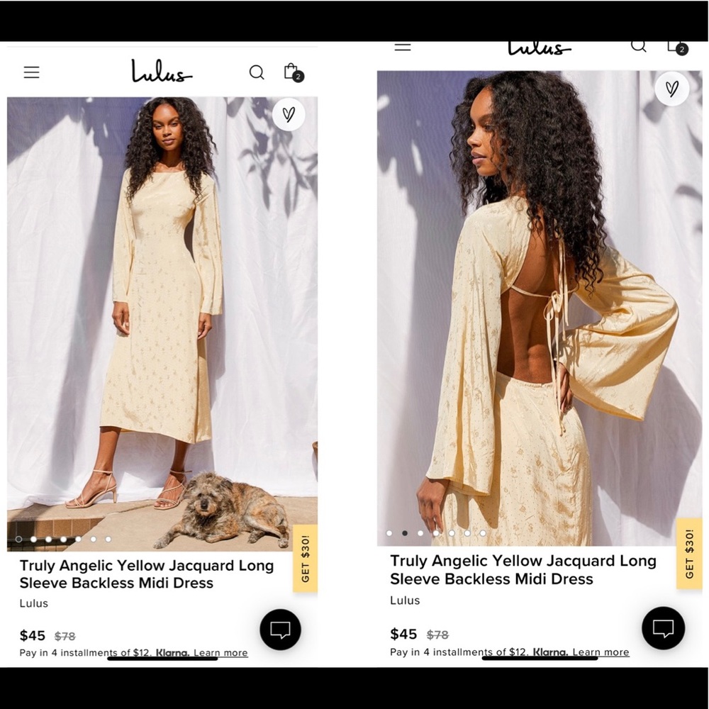 Yellow Jacquard Long Sleeve Backless Midi Dress